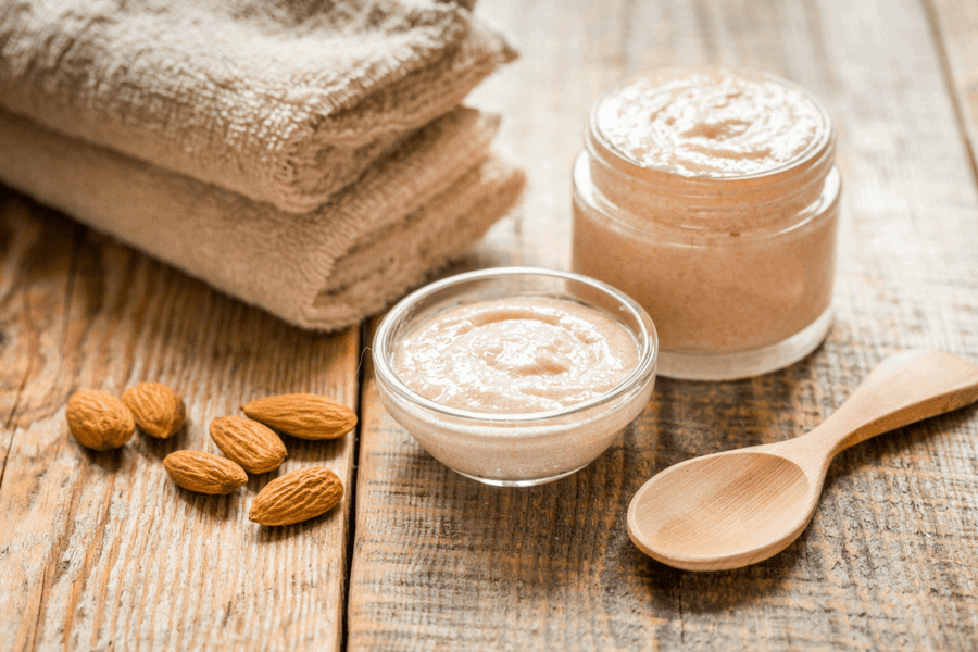 almond scrub fine grains sensitive dry skin 1