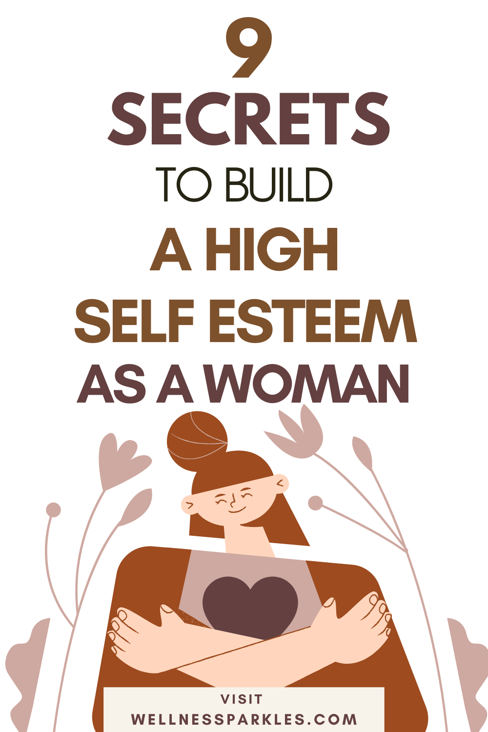 self hug woman illustration