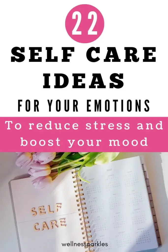 emotional self care planner and roses