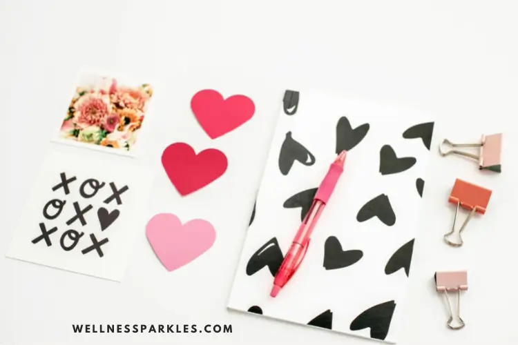 notebook with hearts